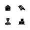 Removal of property black glyph icons set on white space