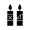 Remove candle packaging before use black glyph manual label icon