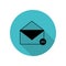 Remove the envelope long shadow icon. Simple glyph, flat vector of web icons for ui and ux, website or mobile application