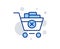 Remove Shopping cart line icon. Online buying. Vector