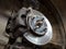 Removed wheel and disc brake of a car