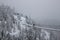 Removing snow from a suspension bridge