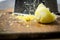 Removing the zest from the lemon. an ingredient for delicious dishes