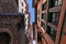 Renaissance building of 19th century, narrow sky strip, Plovdiv, Bulgaria