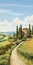Renaissance-inspired Tuscany: A Panoramic Journey On An Old Dirt Road