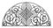 Renaissance Lunette Panel is a German design made out of wrought-iron, vintage engraving