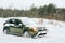 Renault Duster Suv In Winter Coniferous Forest. Compact Crossover Developed At Renault Technocenter In Guyancourt