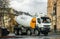 Renault truck carrying Unibeton Italcementi Group concrete mixer