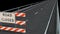 Render 4k  animation - Road closed road sign