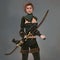 Render of a Beautiful Fantasy Ranger Woman with a Quiver and holding a Bow