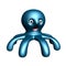 Render of a blue toy octopus