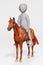 Render of Cartoon Character with Horse