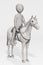 Render of Cartoon Character with Horse