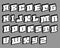 Render of cubic blocky pixel like alphabet