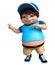 Render of Little Boy with pointing pose