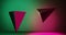 Render with pink and green rotating triangles