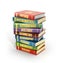 render of stack old colorful school books