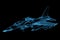 Rendered blue xray transparent f16 falcon