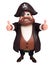 Rendered illustration of pirate with thumbs up pose