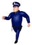 Rendered illustration of Police running pose