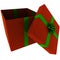 Rendered Open Red Present with Green Bow