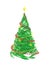 Rendered stylized Christmas pine tree