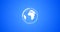 Rendered Video of Planet Earth Globe Rotating With Infographic Vector Animation in Blue and White