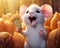 This rendering features a Pixar style Rat singing and smiling.