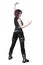 Rendering of gothic or punk style young woman in an urban fantasy style magical pose