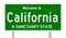Rendering of highway sign for sanctuary state California