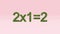Rendering of a mathematical equation with grassy texture on the pink background