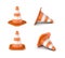 Rendering striped traffic cone isolated on the white background.