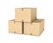 Rendering of three isolated light beige mail cardboard boxes put together