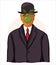 Rene Magritte `The Son of Man`. Vector illustration hand drawn