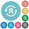 Renew certificate flat round icons