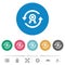 Renew certificate flat round icons