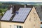 Renewable clean green energy saving efficient solar panels on s