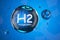 Renewable eco-energy. Hydrogen energy based on renewable energy sources. Hydrogen H2. chemical model. Concept of hydrogen H2. 3d