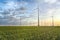 Renewable energies - power generation with wind turbines in a wi