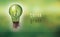 Renewable energy concept - Eco light bulb with text -think green-