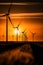 Renewable Energy and Environmentally Conscious Wind Farm at Golden Hour