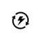 Renewable Energy, Renewing Electrical. Flat Vector Icon illustration. Simple black symbol on white background. Renewable Energy,