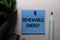Renewable Energy text on sticky notes isolated on office desk