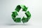 Renewable Future: Abstract 3D Render of Green Recycle Logo, Melding Geometry and Environmental Vision