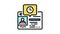 renewal driver license id card color icon animation