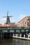 Renovated bridge and windmill De Adriaan, Haarlem