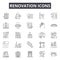 Renovation line icons, signs, vector set, outline illustration concept