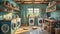 Renovation-worthy Laundry Room With Atmospheric Lighting And Recycled Materials