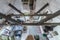 Rensmur, Sala Vastmanland County -Sweden - Wooden structure of the ceiling of a traditional Swedish summer house