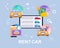 Rent Car Concept Infographic. Vehicle Search. Flat